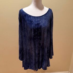 Sami & Jo Plus Size Royal Blue Blouse with sequin design,Party Ready 🎉